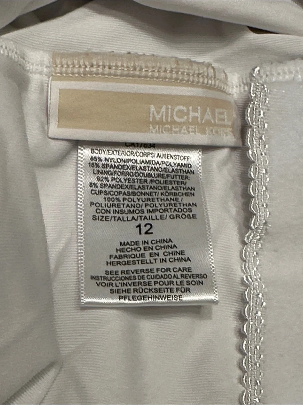MICHAEL Michael Kors Taupe and White Zebra One-Piece Swimsuit